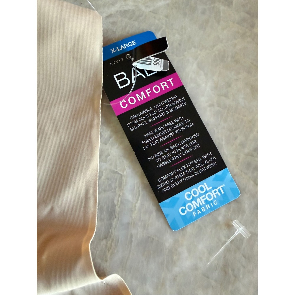 Lot of 2 Bali Comfort Revolution Wirefree Bras-Sandshell and Black XL New - Picture 8 of 11